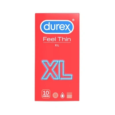 10 бр. Тънки, широки презервативи Durex Feel Thin XL