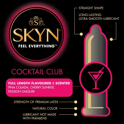 Ароматни нелатексови презервативи Skyn Coctail Club