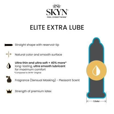 Тънки нелатексови презервативи Skyn Elite Extra Lube 