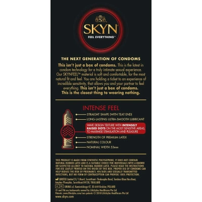 Нелатексови оребрени презервативи Skyn Intense Feel 